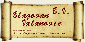 Blagovan Valanović vizit kartica